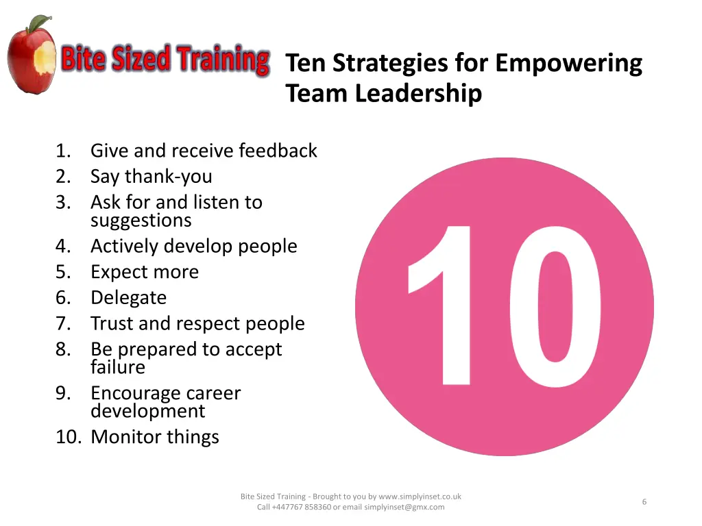 ten strategies for empowering team leadership