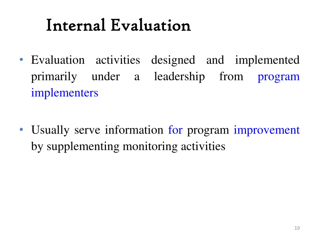 internal evaluation internal evaluation