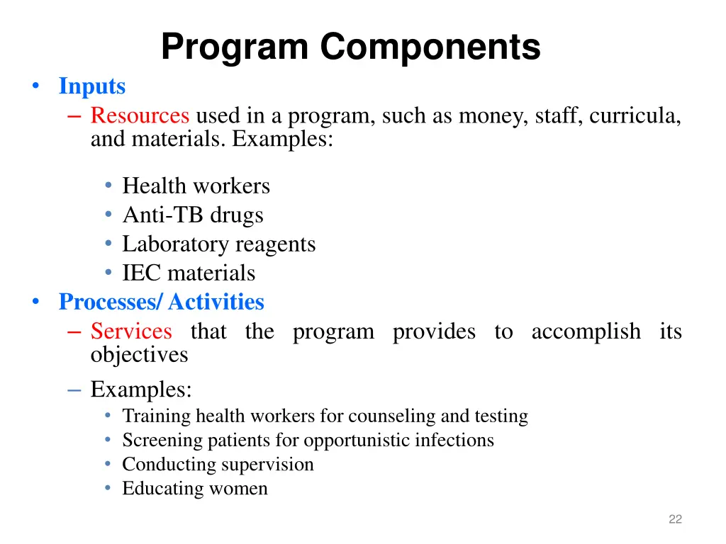 program components 1