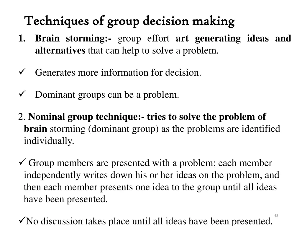 techniques of group decision making techniques