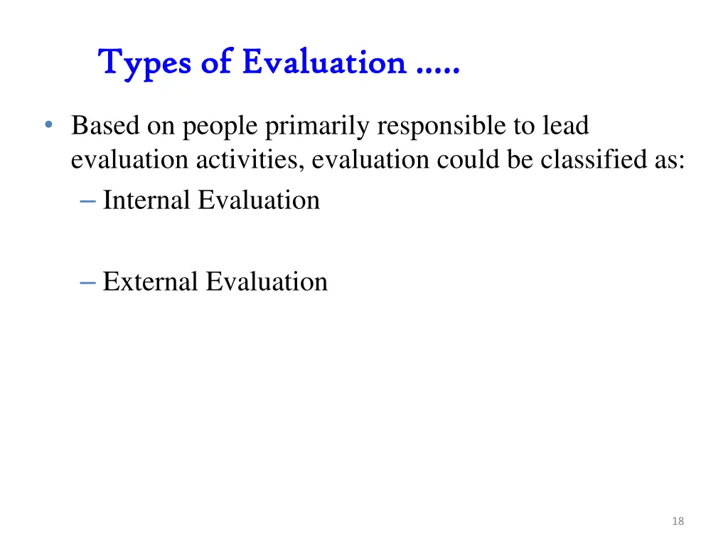 types of evaluation types of evaluation 2