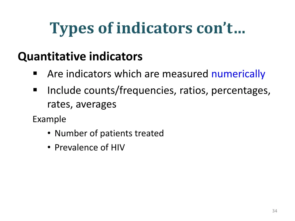 types of indicators con t 4