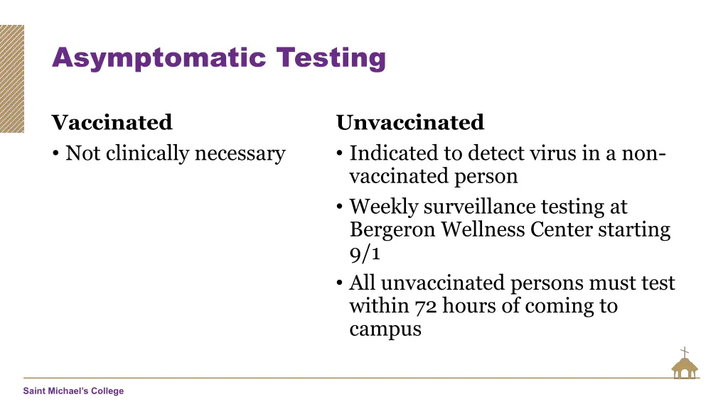 asymptomatic testing
