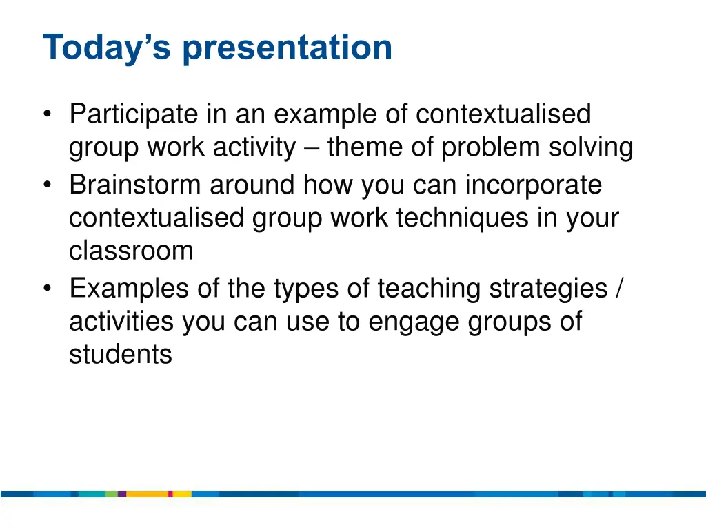 today s presentation