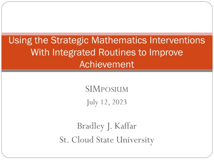 using the strategic mathematics interventions