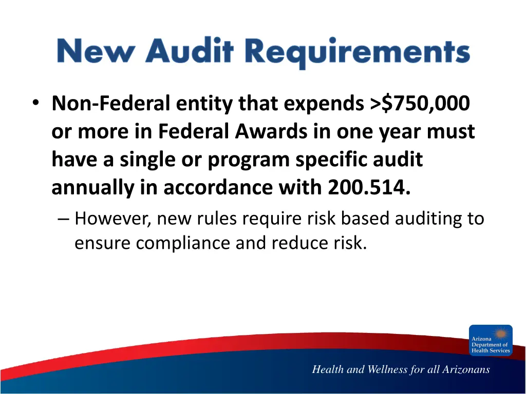 new audit requirements