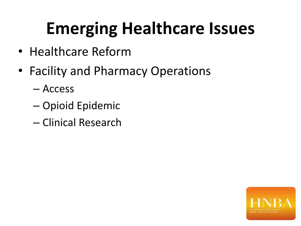 emerging healthcare issues healthcare reform