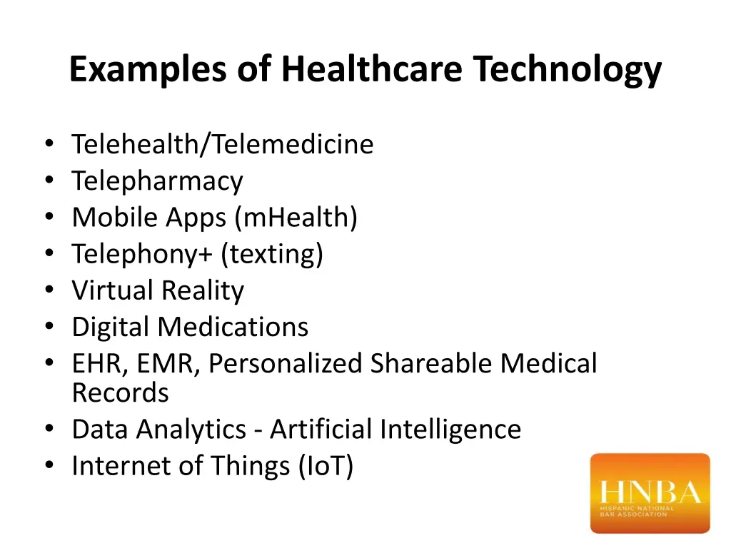 examples of healthcare technology
