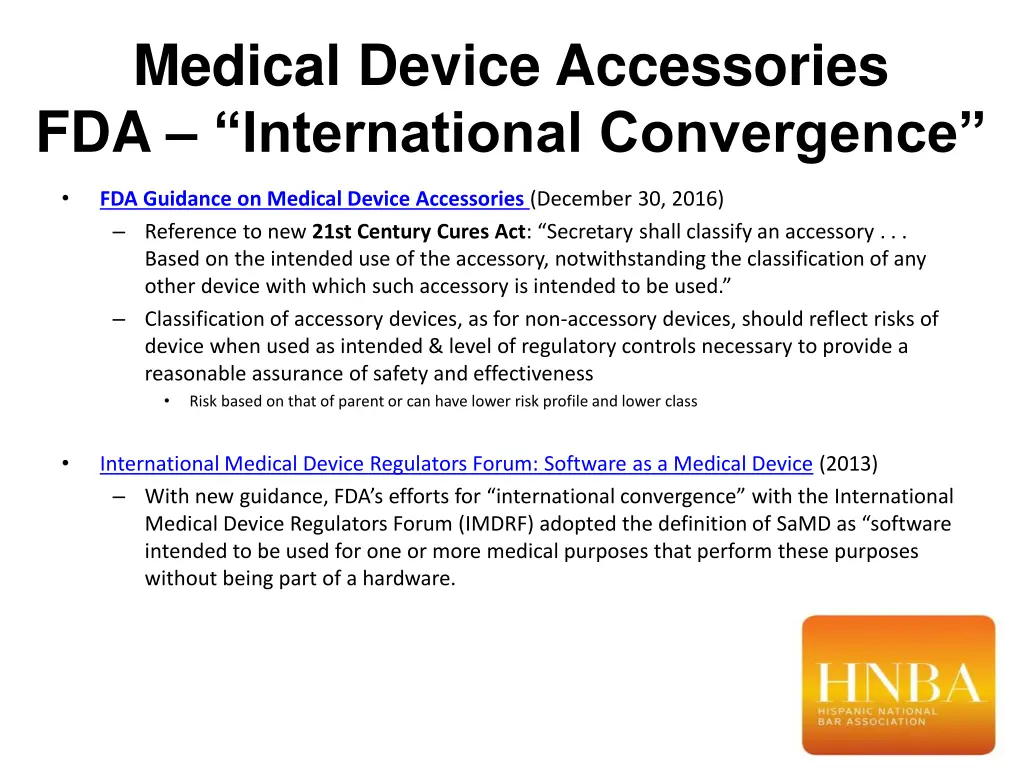 medical device accessories fda international
