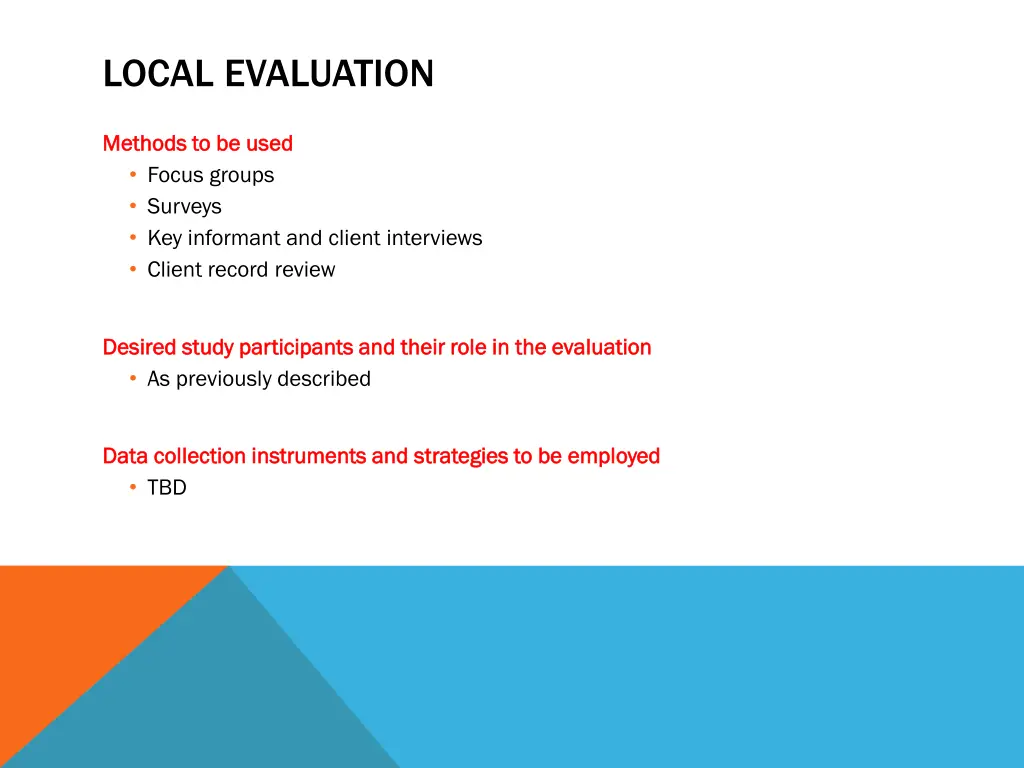 local evaluation 1