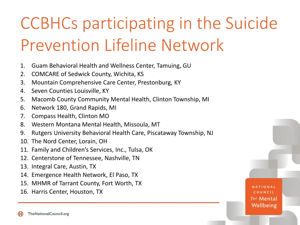 ccbhcs participating in the suicide prevention