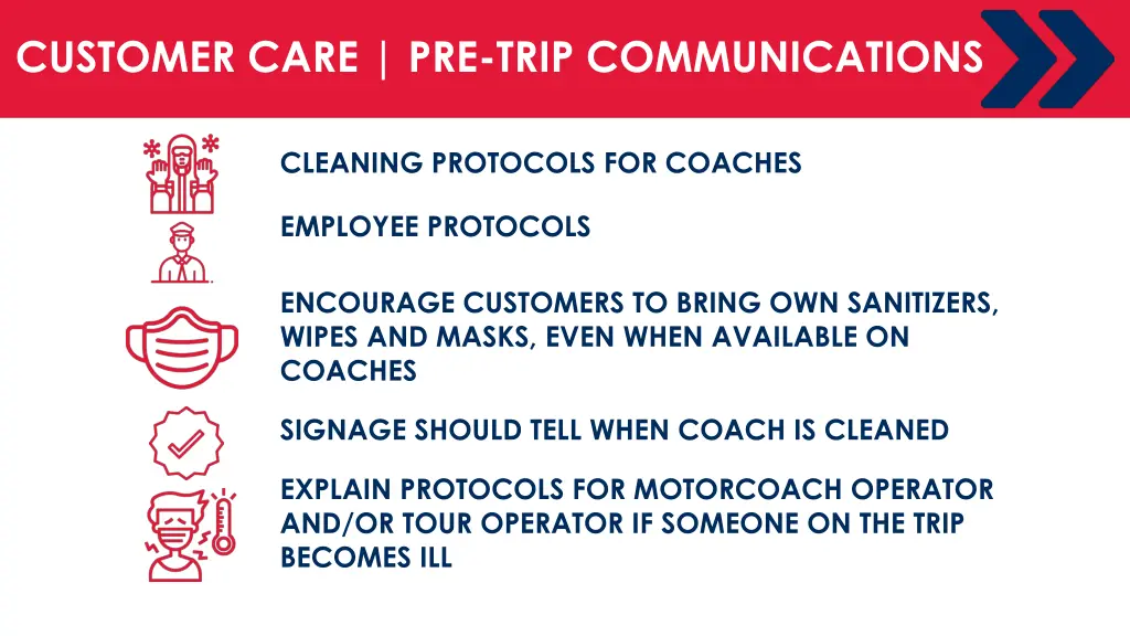 customer care pre trip communications
