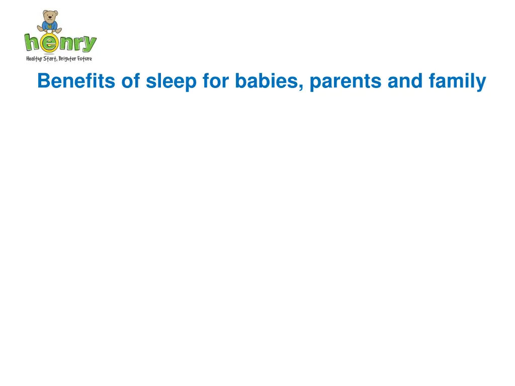 benefits of sleep for babies parents and family