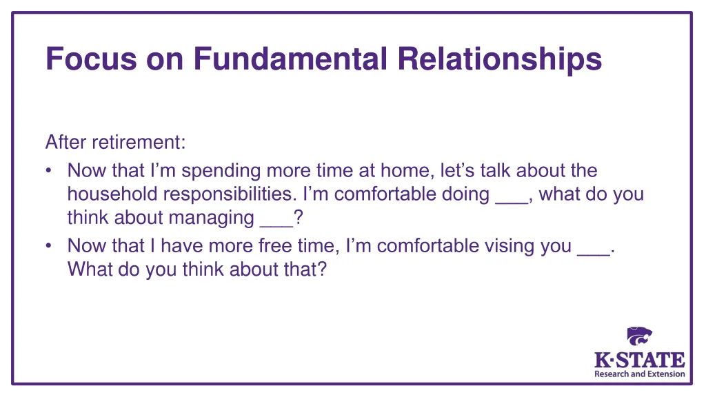 focus on fundamental relationships 2
