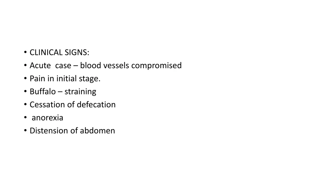 clinical signs acute case blood vessels