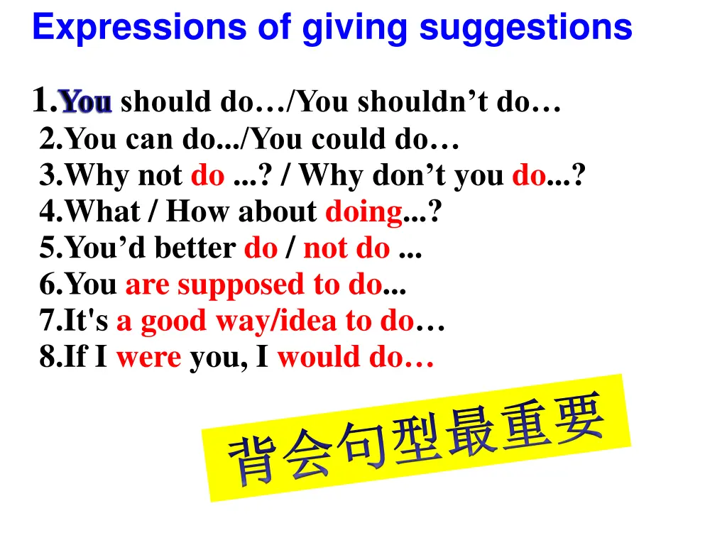 expressions of giving suggestions 1 you should
