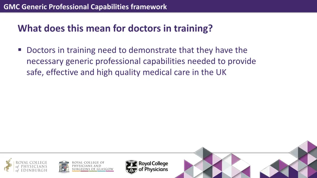 gmc generic professional capabilities framework 4