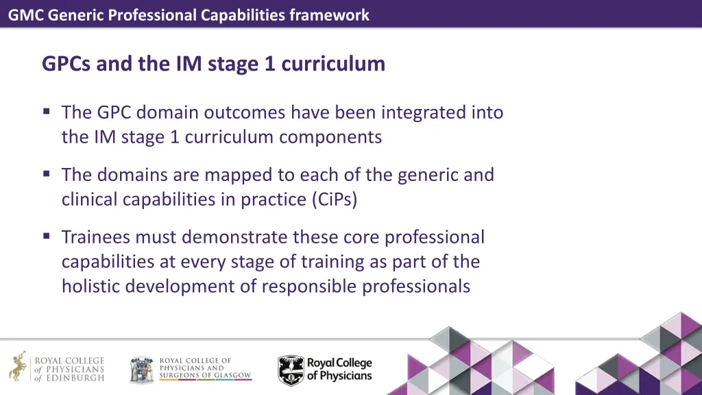gmc generic professional capabilities framework 5