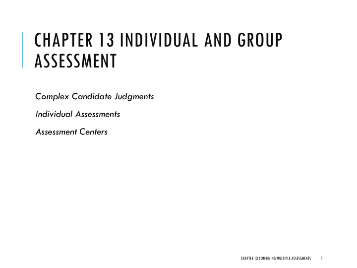 chapter 13 individual and group assessment