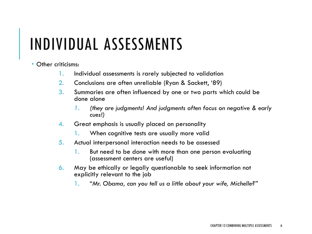 individual assessments