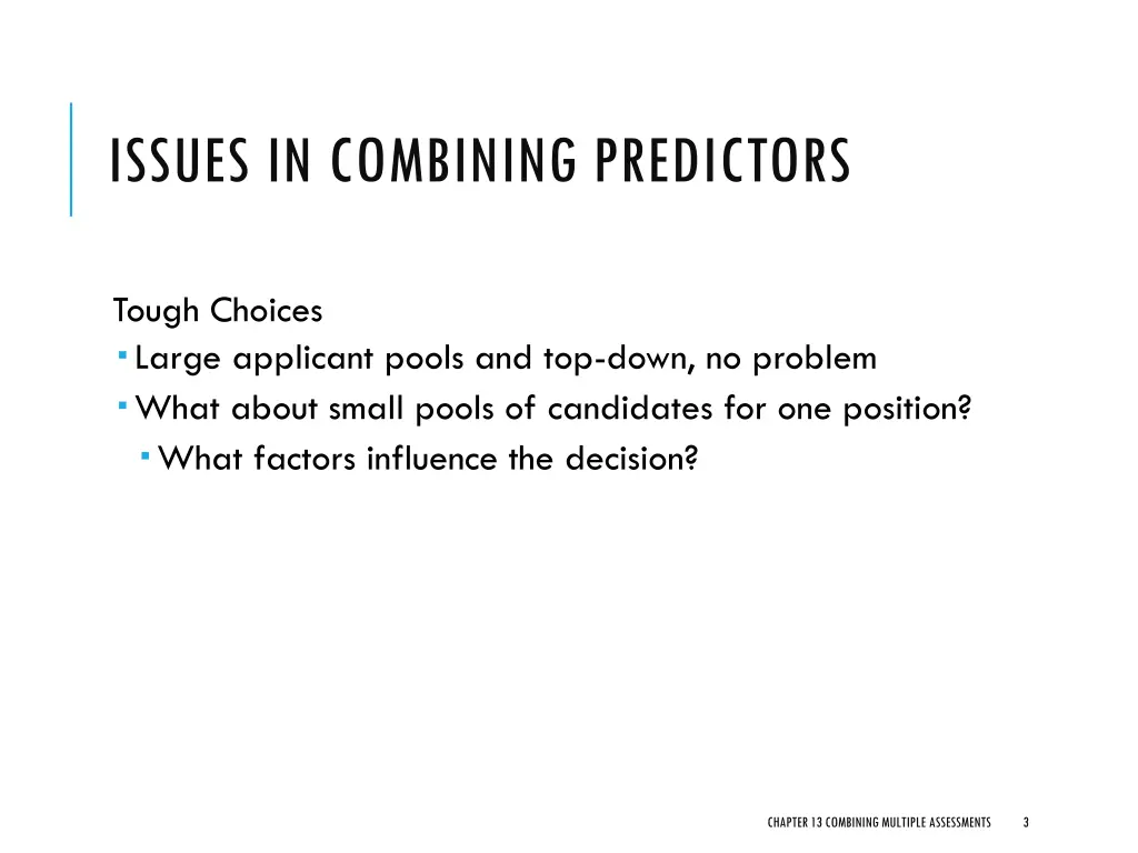 issues in combining predictors 1