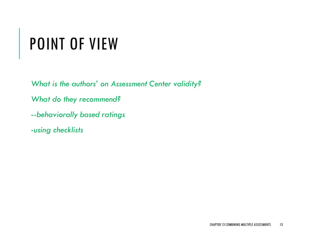 point of view