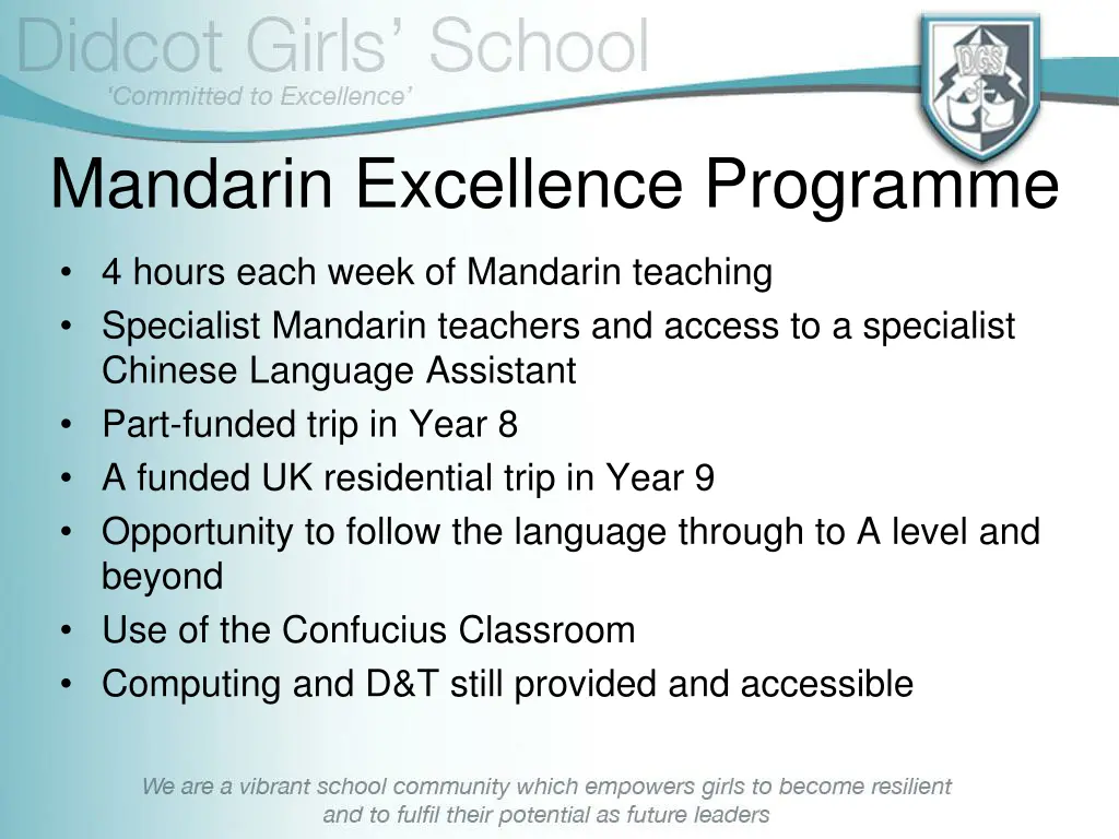 mandarin excellence programme