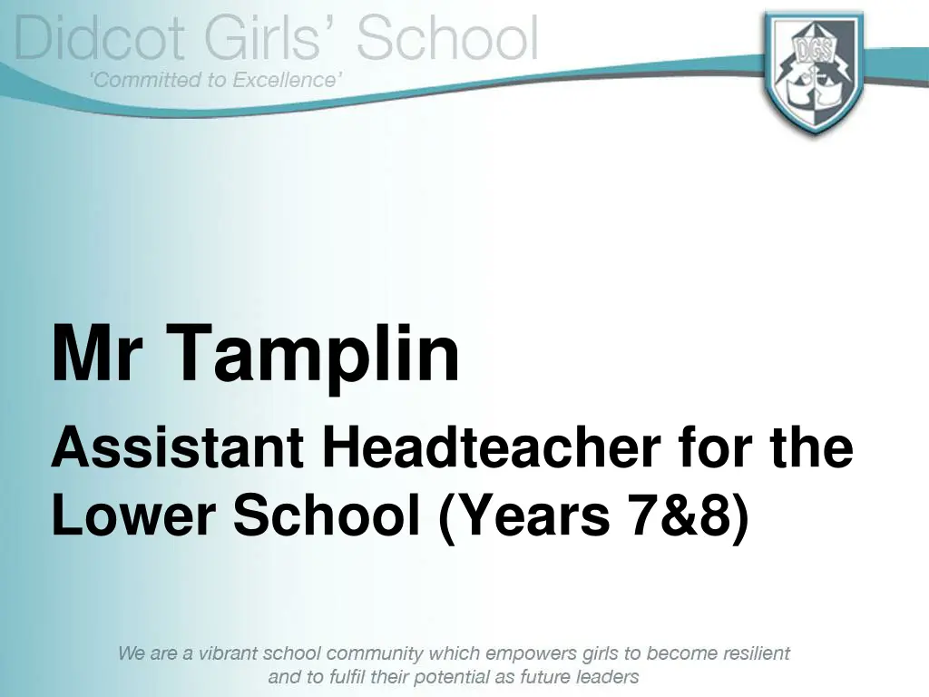 mr tamplin assistant headteacher for the lower