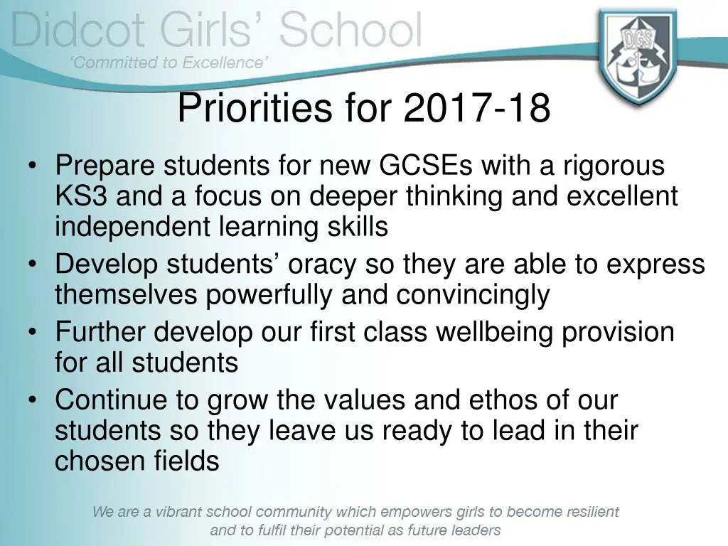 priorities for 2017 18