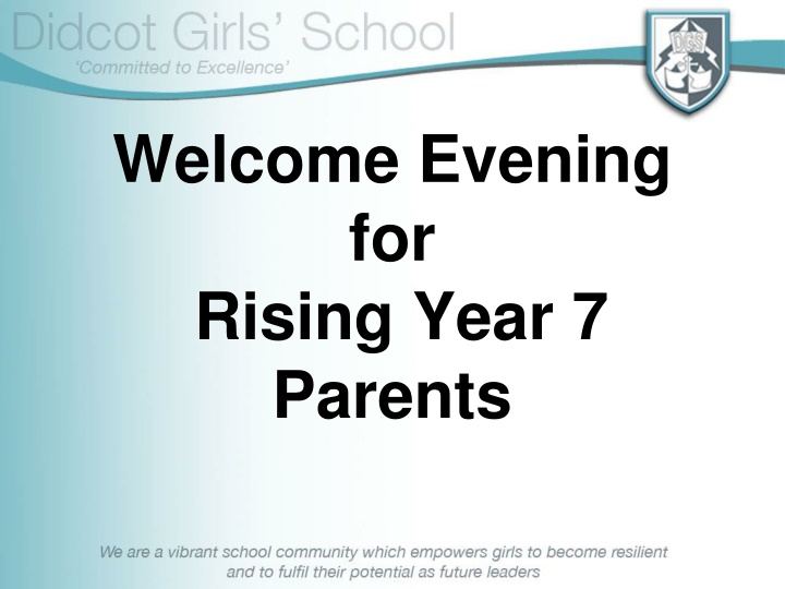 welcome evening for rising year 7 parents