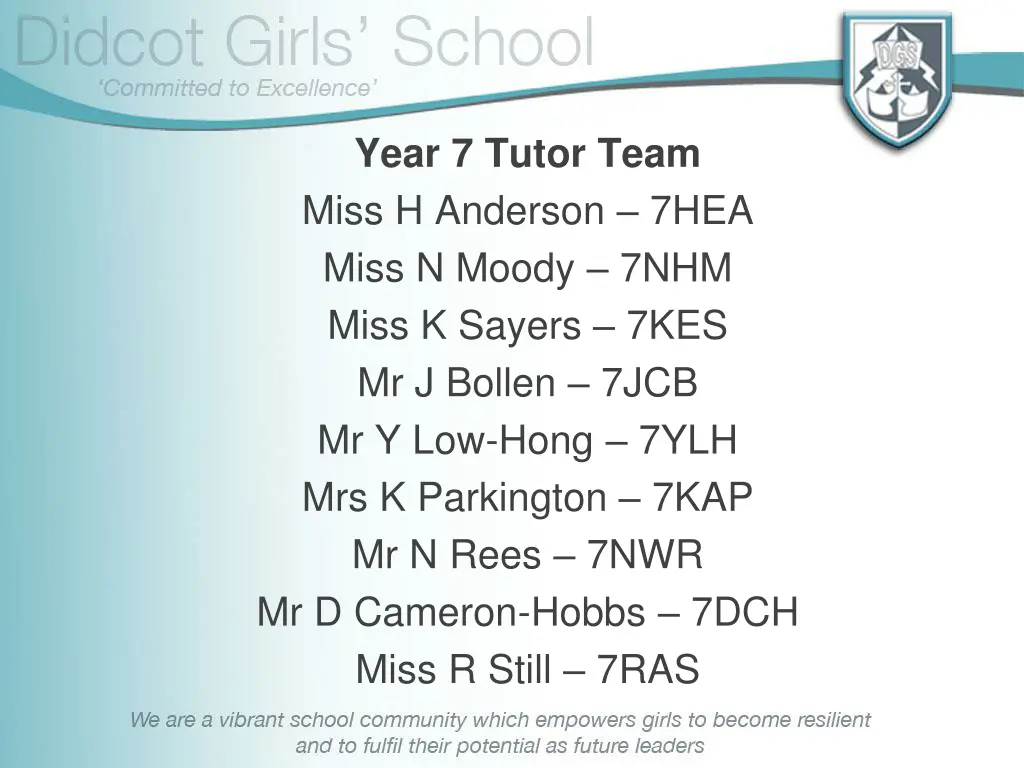 year 7 tutor team miss h anderson 7hea miss