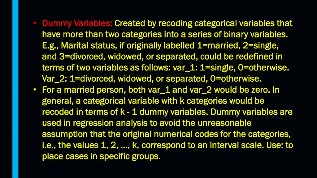 dummy variables dummy variables created