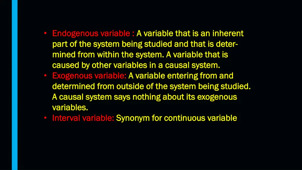 endogenous variable endogenous variable