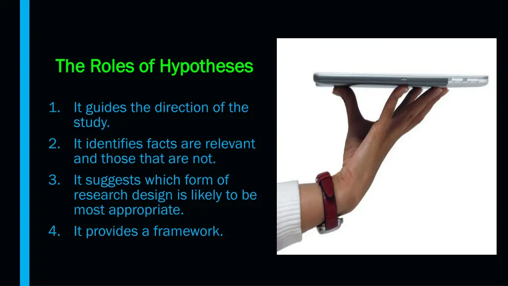 the roles of hypotheses the roles of hypotheses