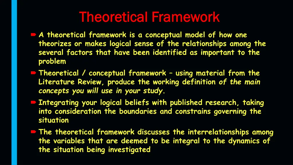 theoretical framework theoretical framework