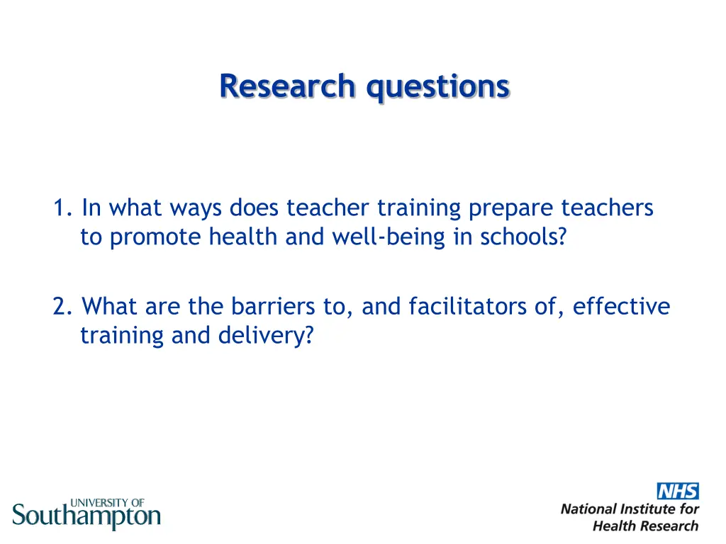 research questions