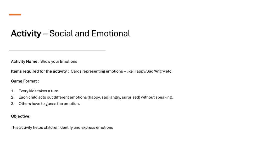 activity activity social and emotional