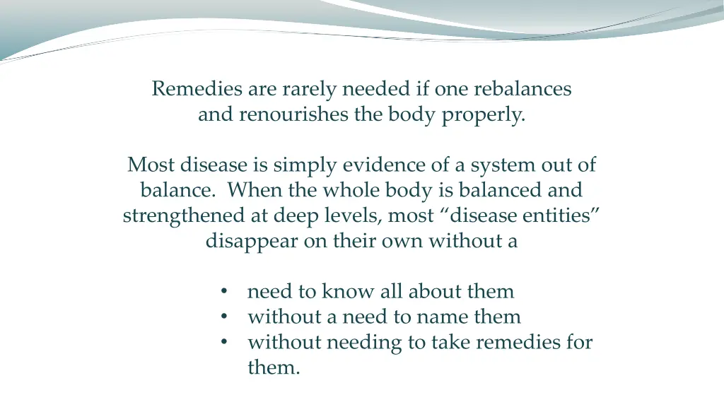 remedies are rarely needed if one rebalances