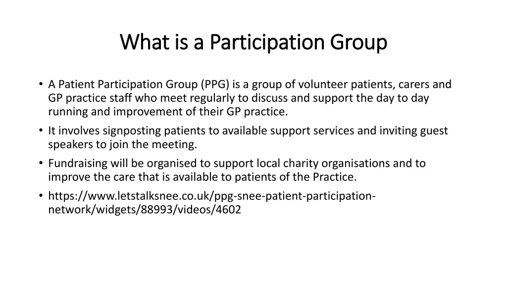 what is a participation group what