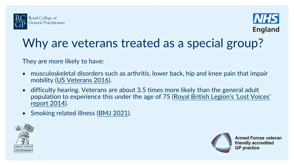 why are veterans treated as a special group 1