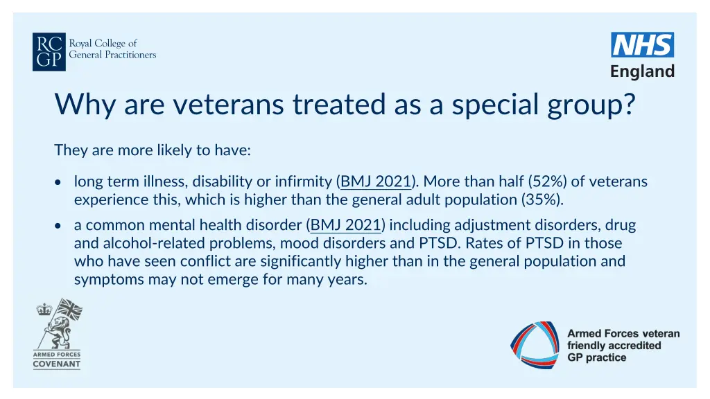 why are veterans treated as a special group