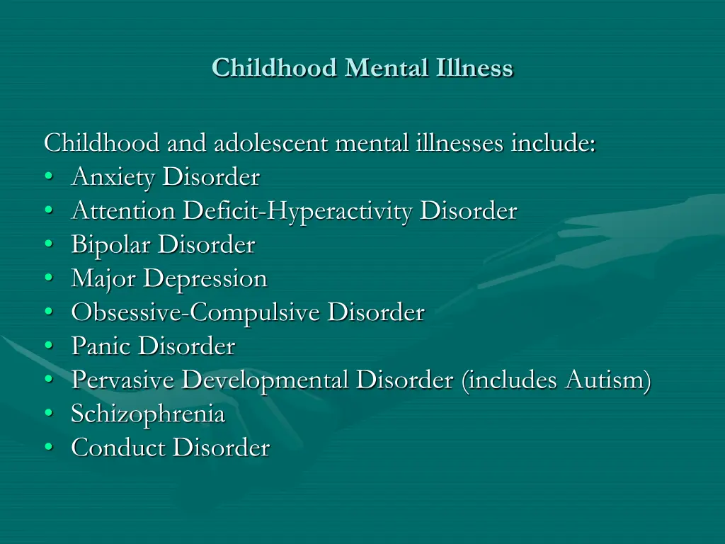 childhood mental illness 1
