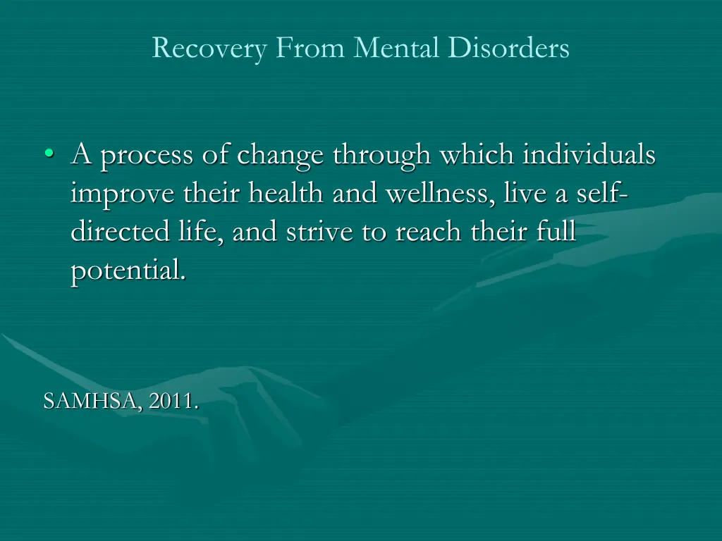 recovery from mental disorders