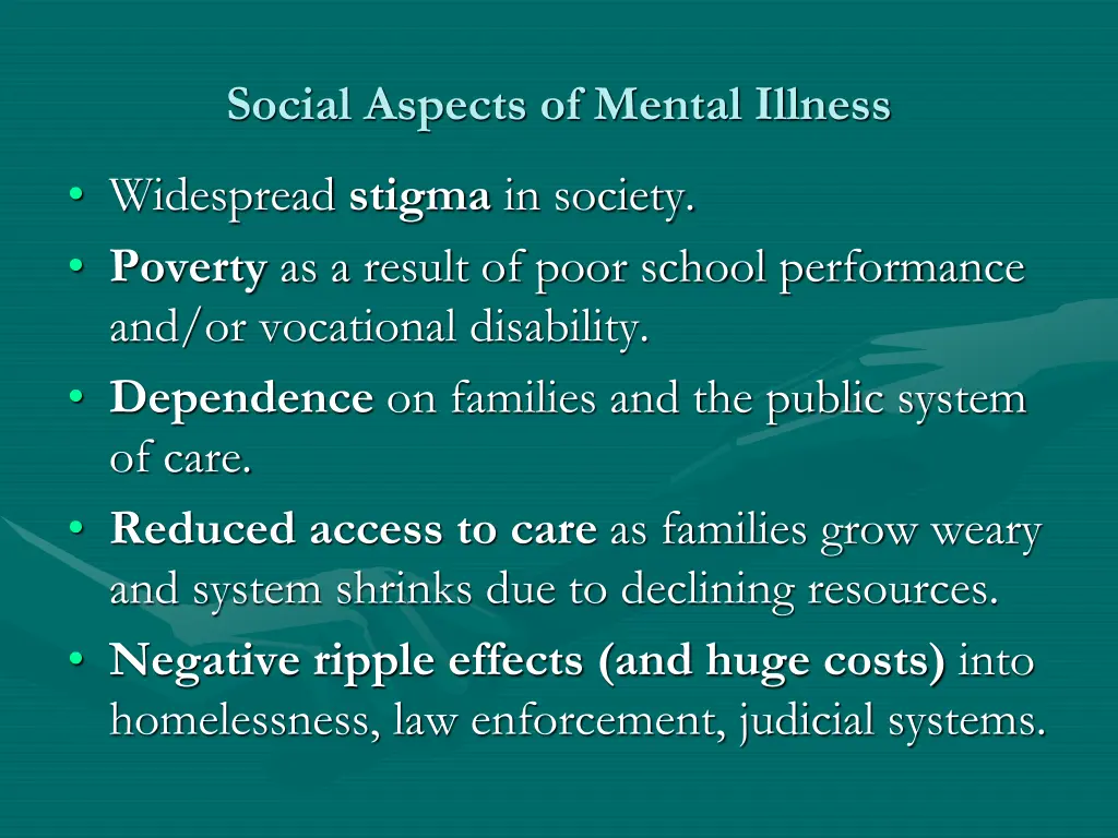 social aspects of mental illness