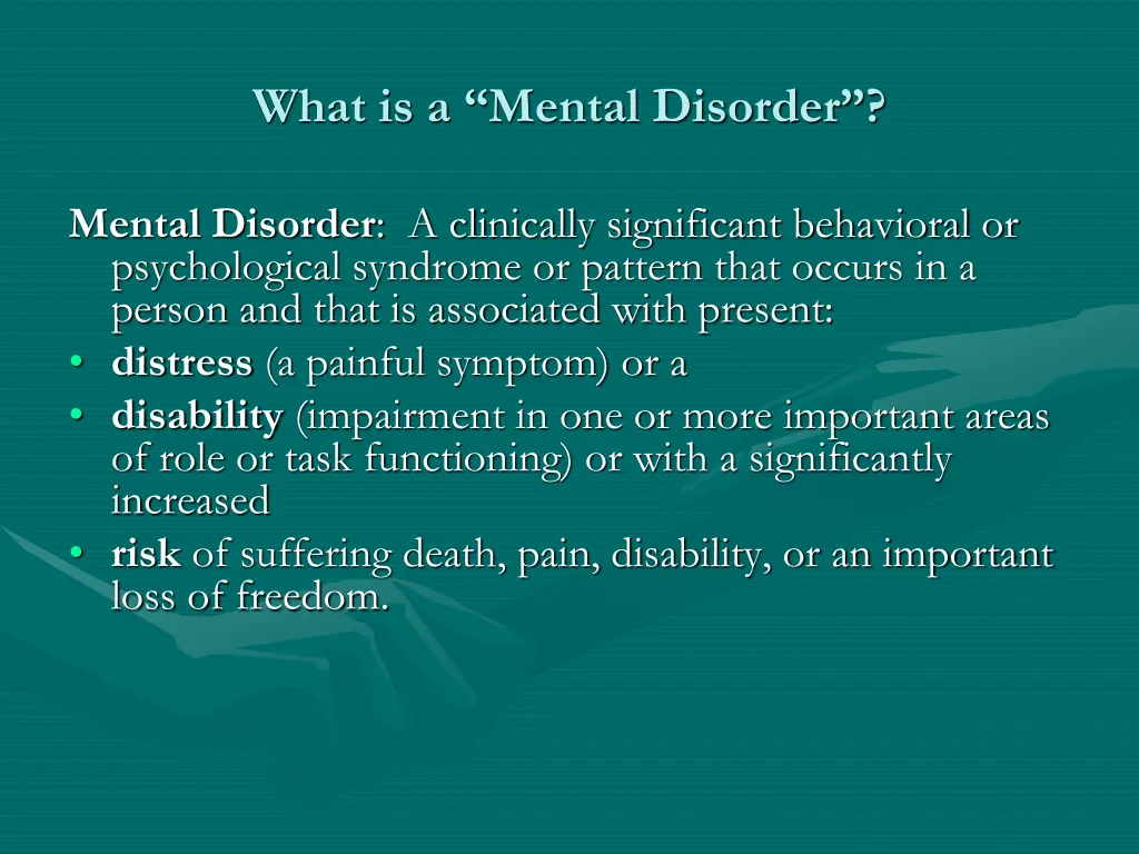 what is a mental disorder