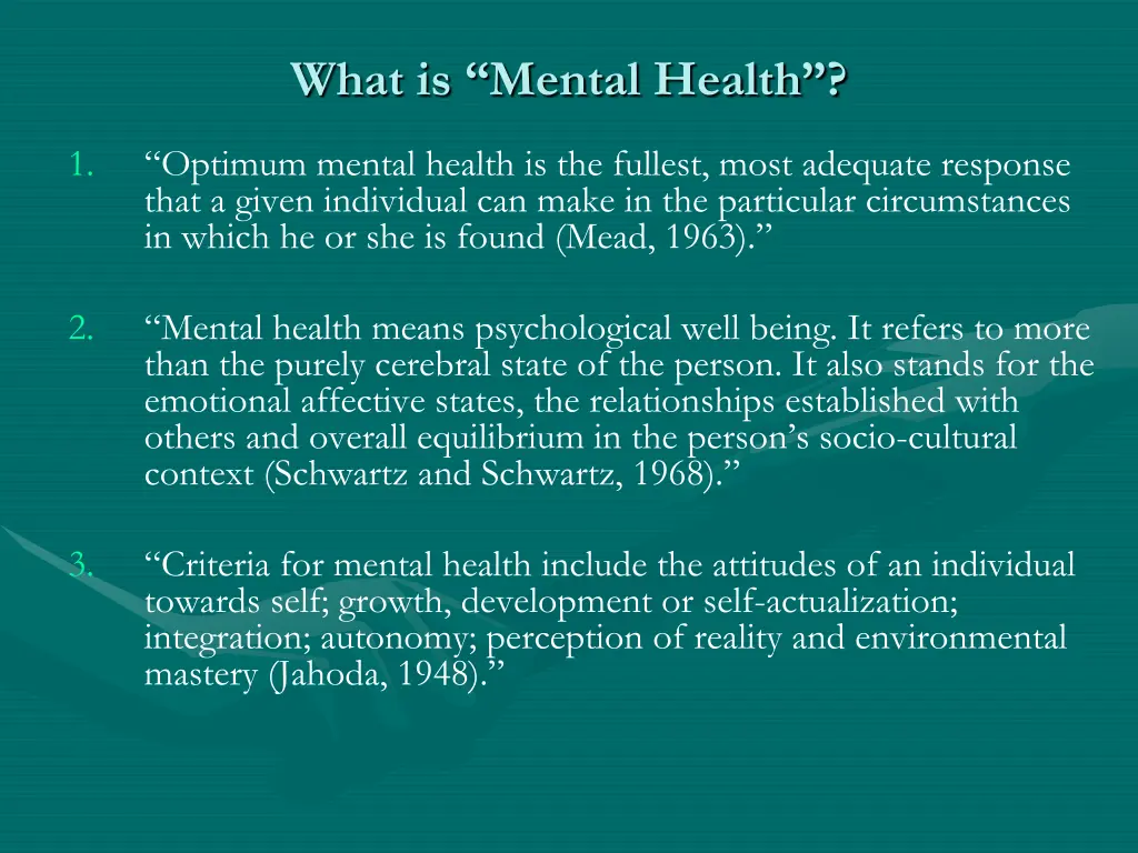 what is mental health