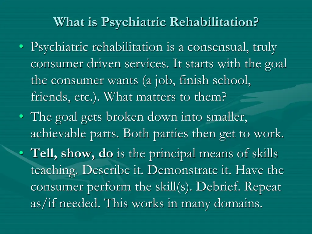what is psychiatric rehabilitation 1