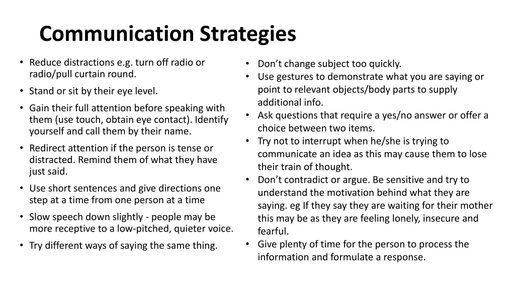 communication strategies