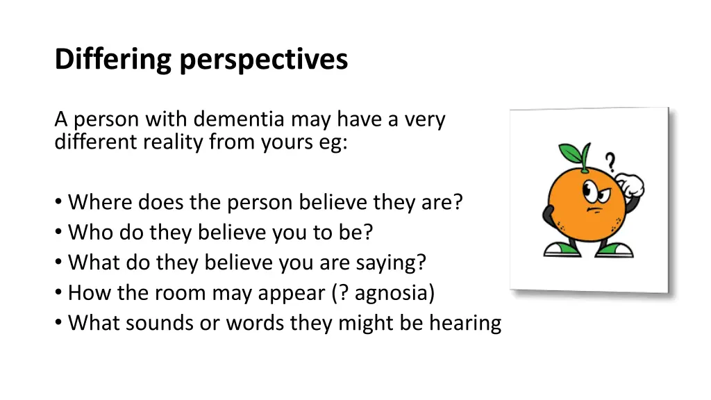 differing perspectives