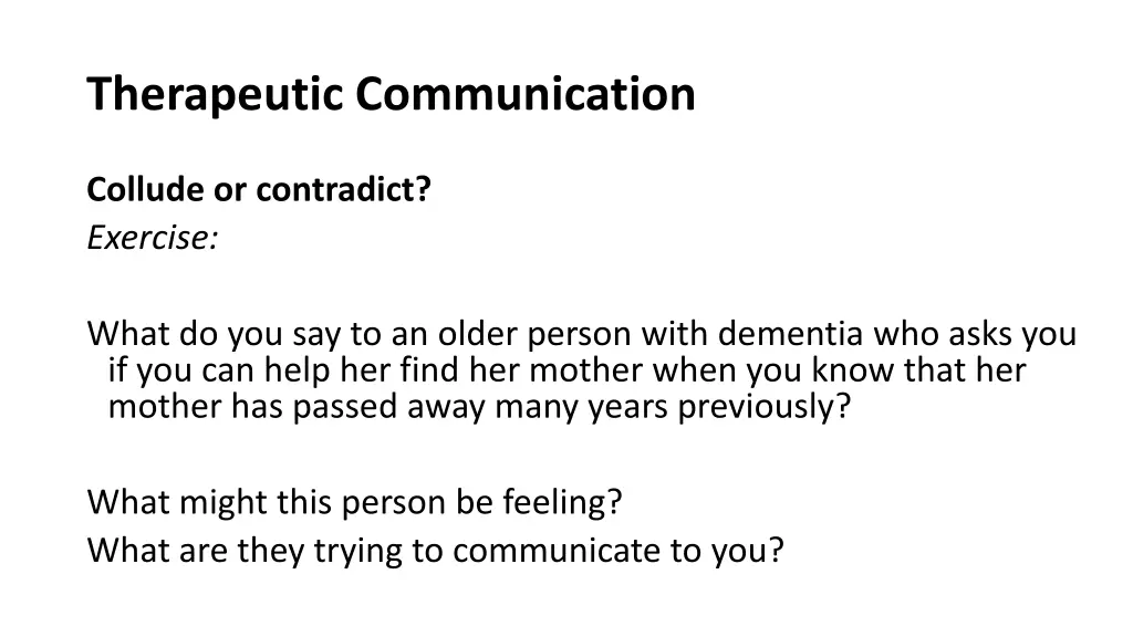 therapeutic communication